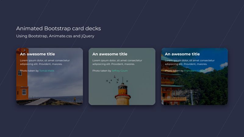 Animated Bootstrap card deck