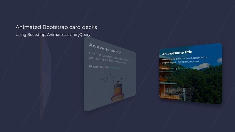 Animated Bootstrap card deck Animated Bootstrap card deck