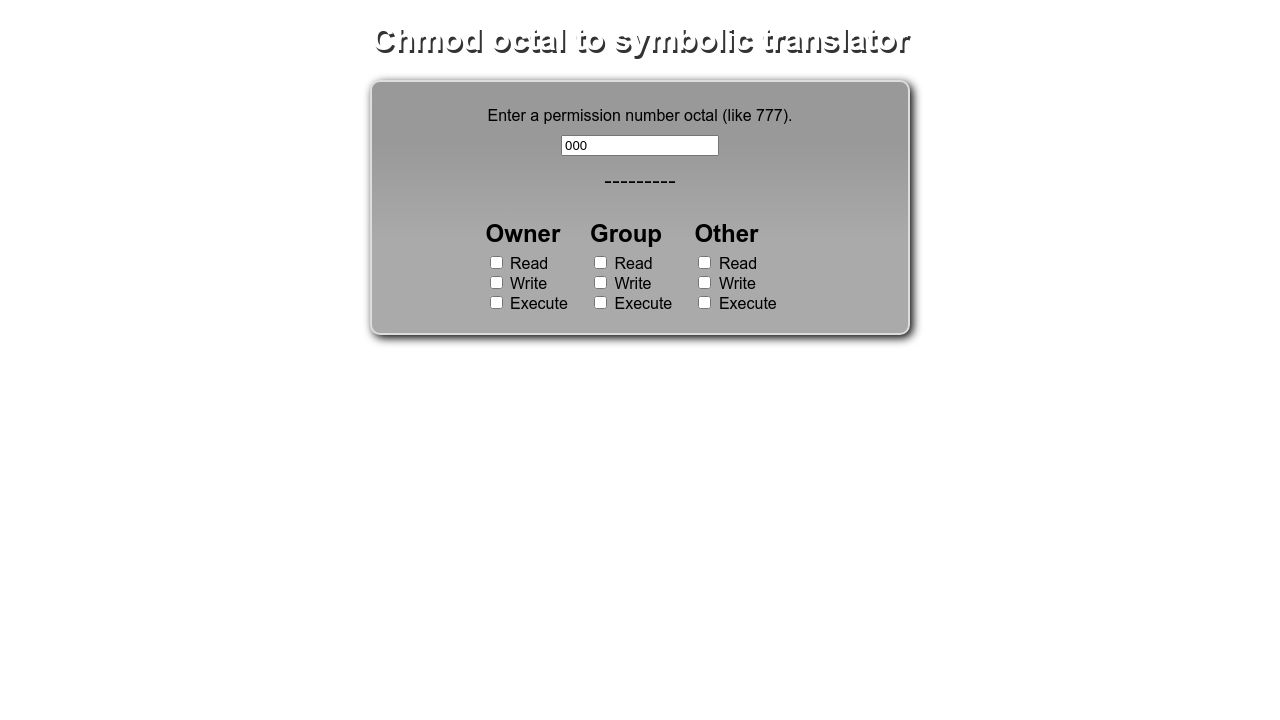 From Octal To Symbolic