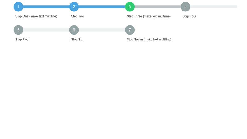 CSS Only Responsive Multiline Step Progress Indicator