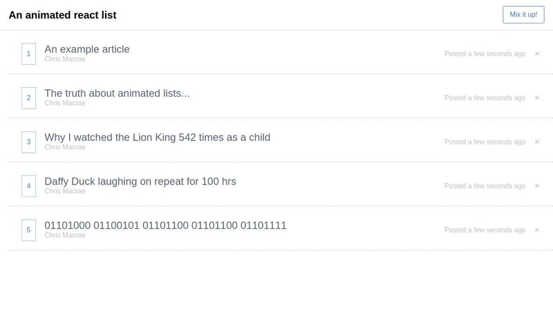 Animated Sorting List Animated Sorting List