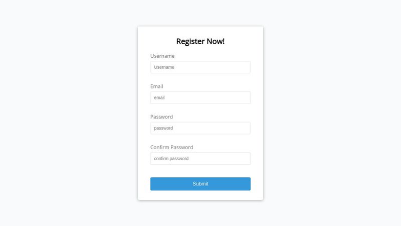 Bootstrap Register Form