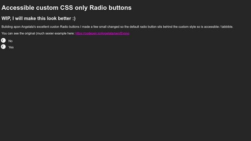 Accessible custom CSS only Radio buttons - Script Codes