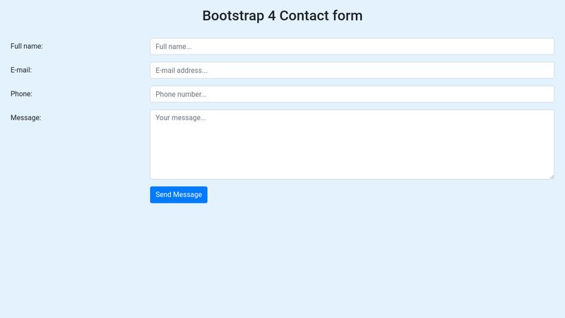 Bootstrap 4 Contact Form