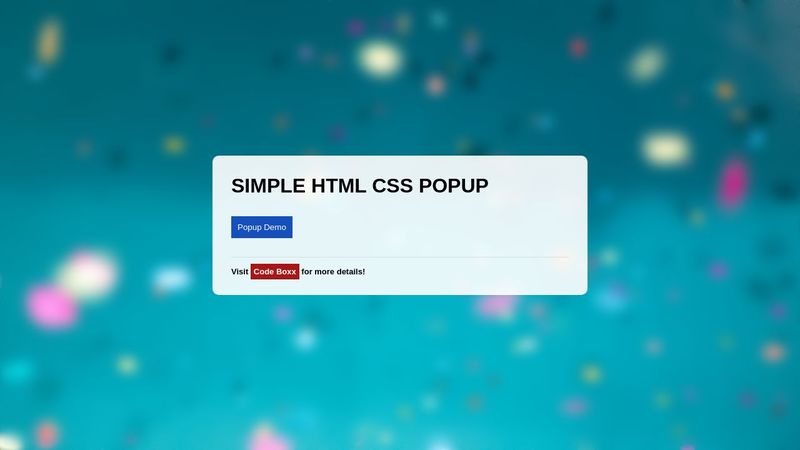 Simple Popup With Pure HTML Javascript