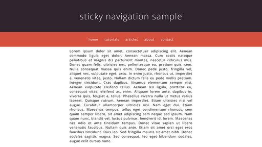 Sticky navigation sample - Script Codes