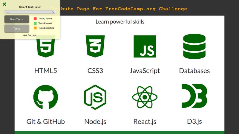 FreeCodeCamp Tribute Page HTML And CSS