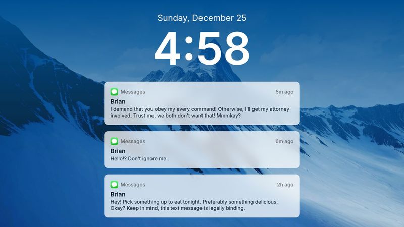 Apple iOS Text Message Notifications