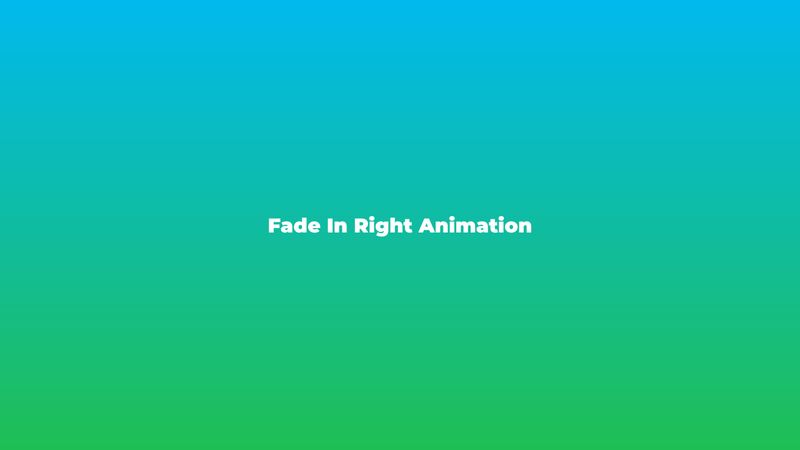 Fade in Right Animation