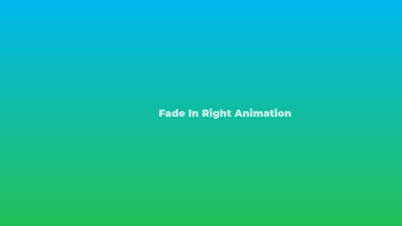 Fade in Right Animation Fade in Right Animation