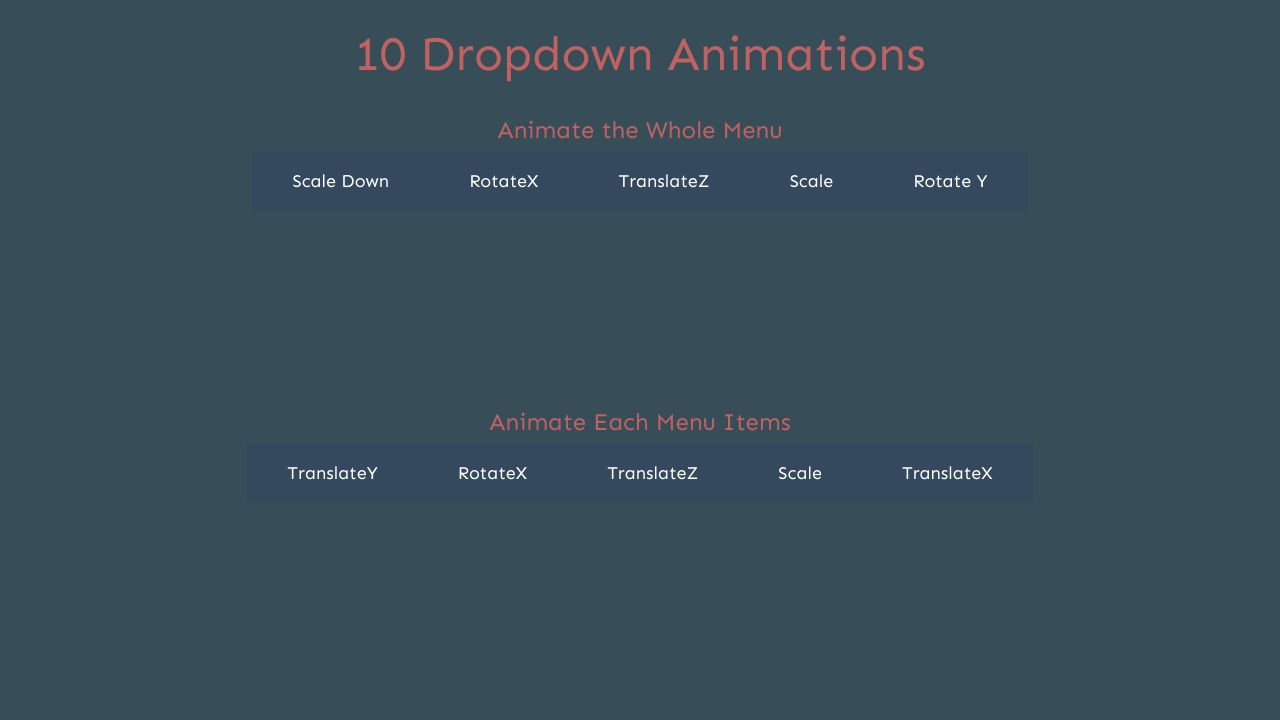 Pens tagged 'dropdown animation' on CodePen