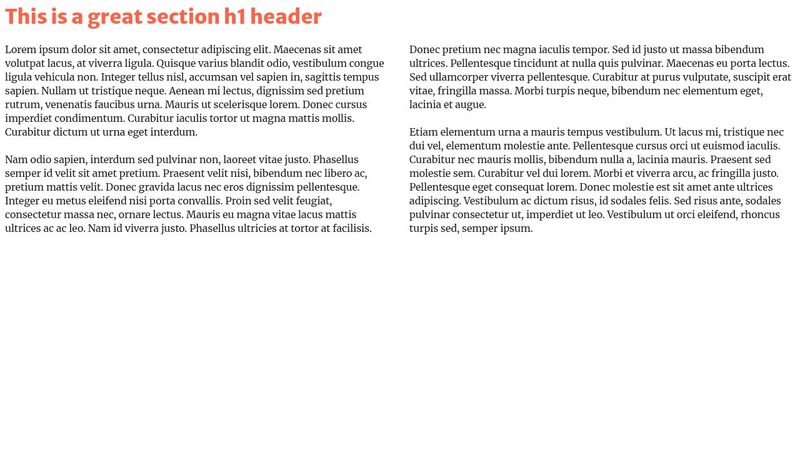 Responsive two-columns section