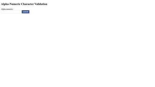 Alpha-Numeric Character Validation field Validation - Script Codes