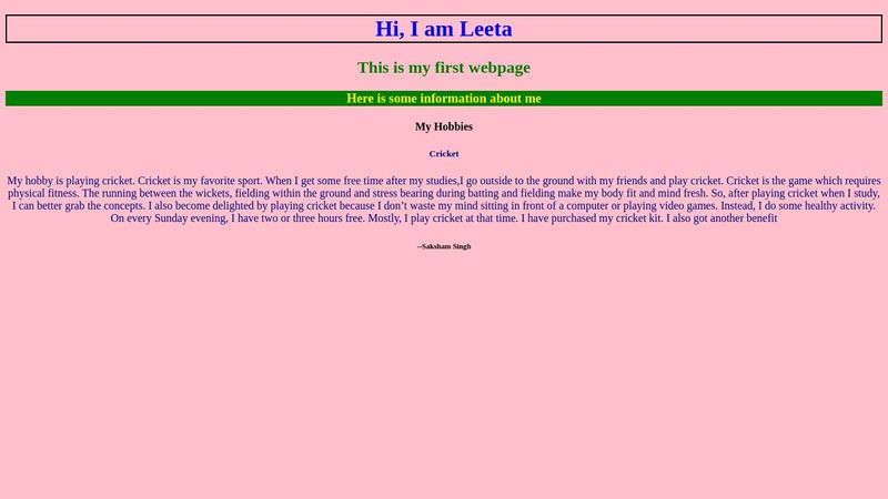 My First Web page