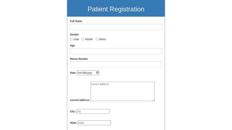 patient registration form