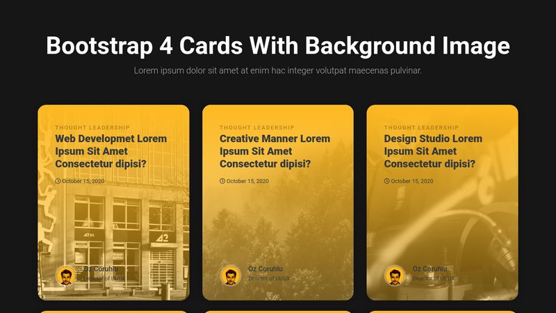 Sử dụng Bootstrap Card Background Image để tạo ra những bố cục thẻ ấn tượng. Thêm hình ảnh nền vào mỗi thẻ để tạo nên một trải nghiệm ấn tượng cho người dùng. Xem ngay hình ảnh liên quan để có thêm gợi ý.