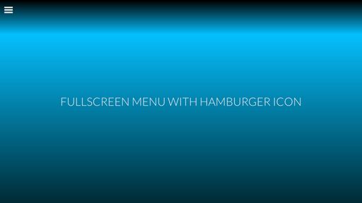 Fullscreen Menu With Hamburger Icon - Script Codes