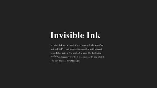 Invisible Ink | Mouse Over! iOS 10 - Script Codes