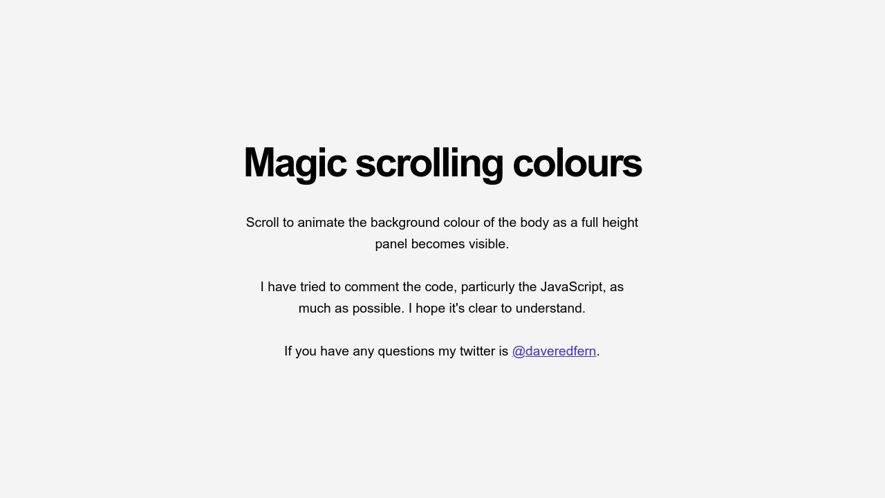 Change background colour with fade animation as you scroll