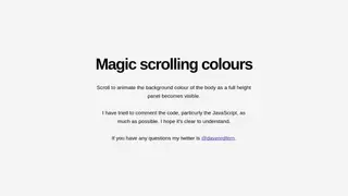Change background colour with fade animation as you scroll Change background colour with fade animation as you scroll