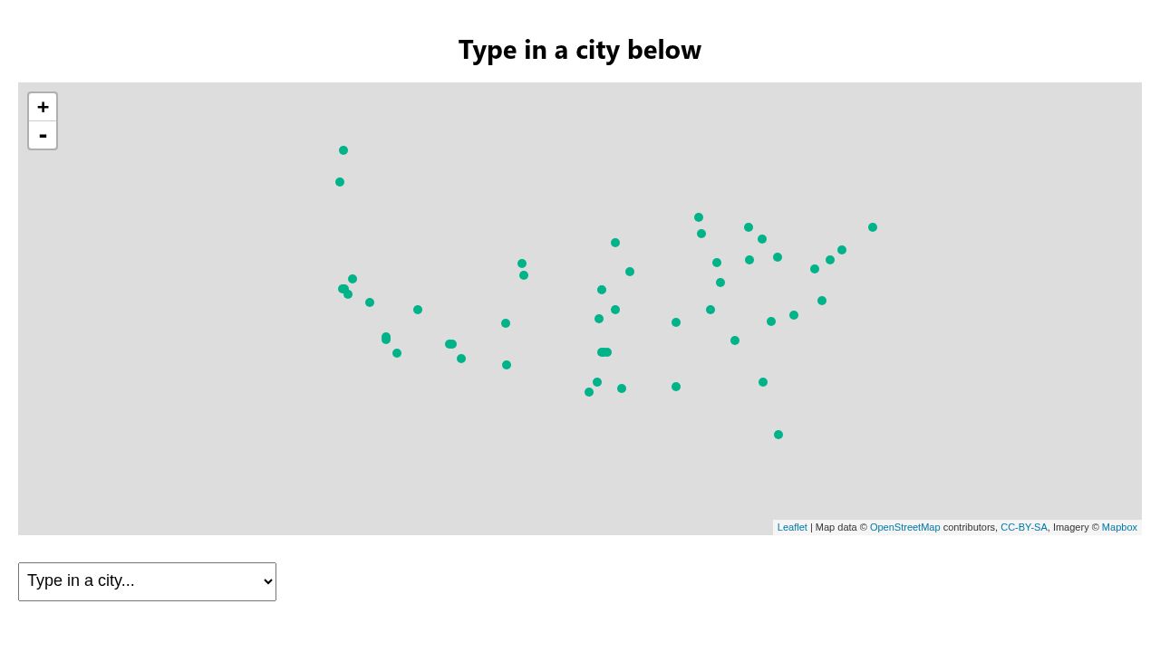 Leaflet.js Map with Mapbox and select options Script Codes