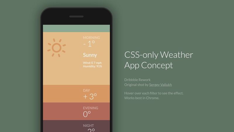 CSS-only Weather App Concept