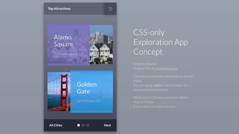 CSS Exploration App Concept