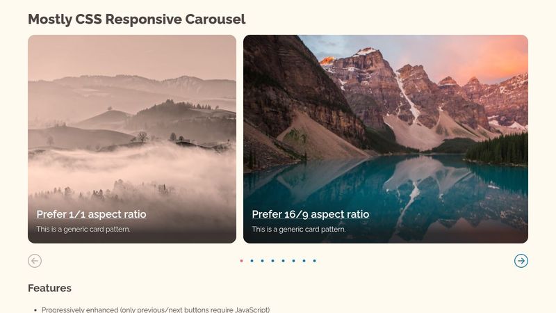 Mostly CSS Responsive Carousel