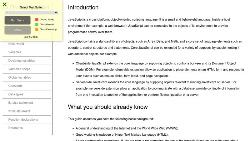 Javascript Documentation Standards