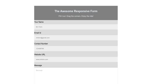 The Awesome Responsive Form - Script Codes