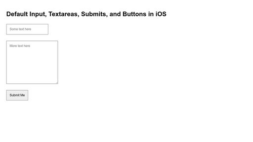 Default Input, Textareas, Submits, and Buttons in iOS - Script Codes