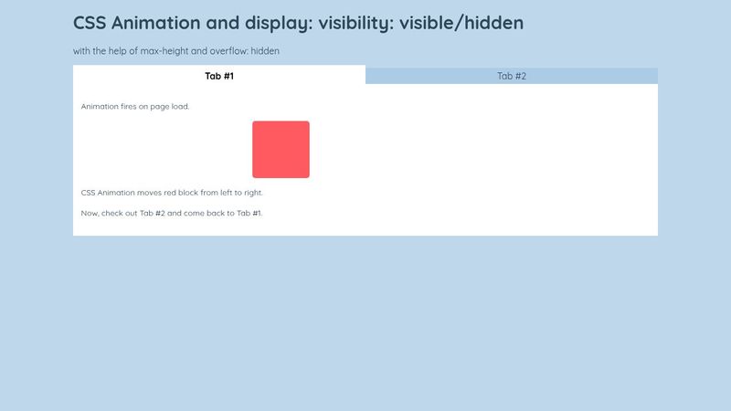 CSS Animation Repaint (Using visibility: visible/hidden) CSS Animation Repaint (Using visibility: visible/hidden)
