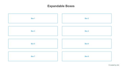 Expandable Boxes with pure JS - Script Codes