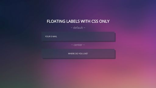 Floating labels with CSS only - Script Codes