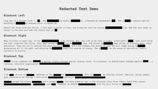 Animated Redacted Text - Script Codes