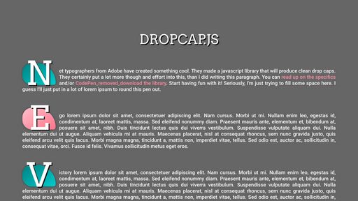 Fun with Dropcap.JS - Script Codes