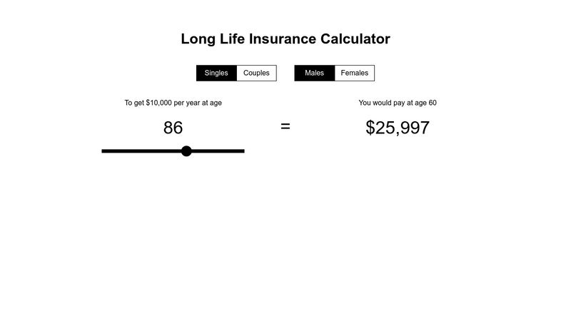 Long Life Insurance Calculator 10k Income 