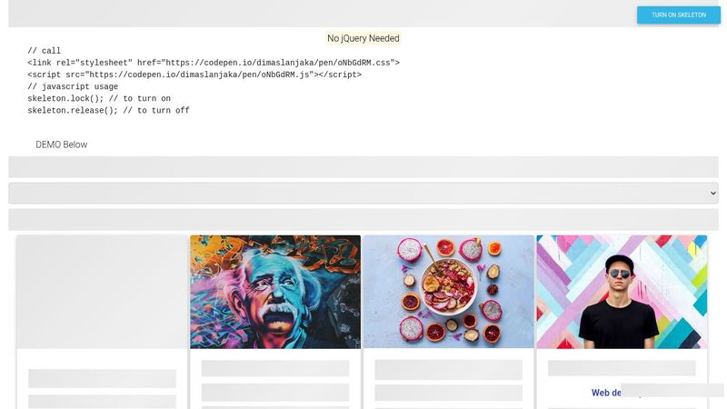 Dynamic Skeleton Loading Bootstrap 4