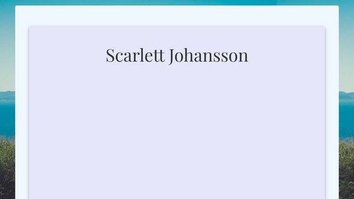 Scarlett Johansson Tribute Page - Script Codes