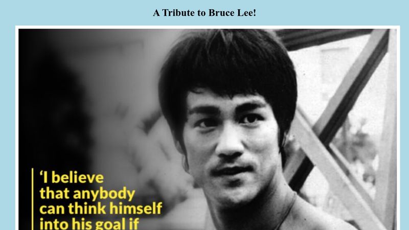 Bruce Lee Tribute Page