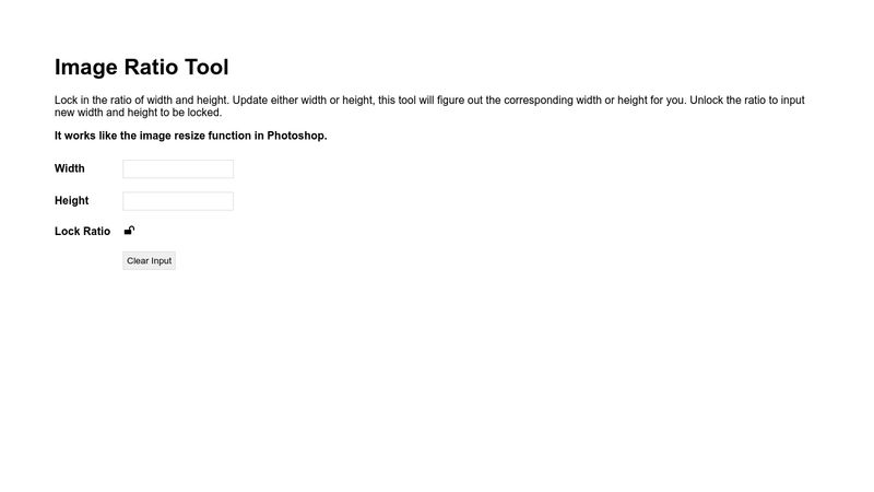 Image resize ratio tool