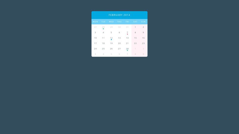 All CSS calendar