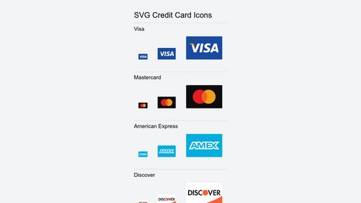 SVG Sprite - Credit Card Icons - Script Codes