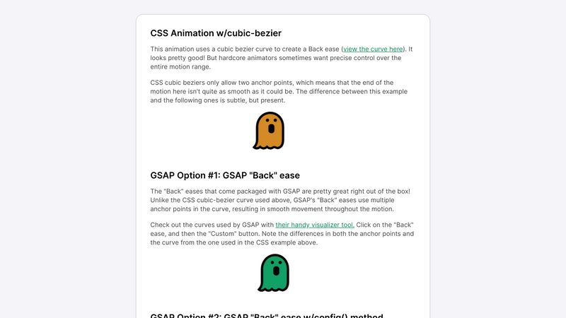 CodePen - GSAP 'Back' ease options