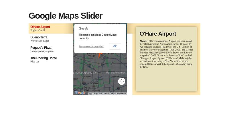 Google Maps Slider demo from css-tricks