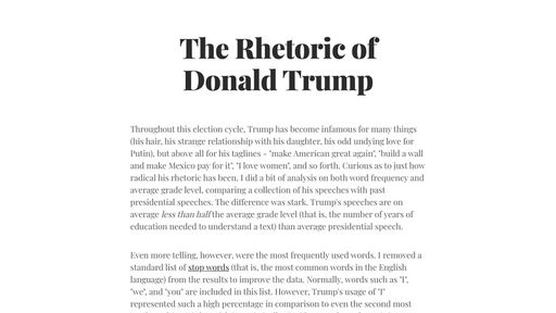 The Rhetoric of Donald Trump - A Data Visualization - Script Codes