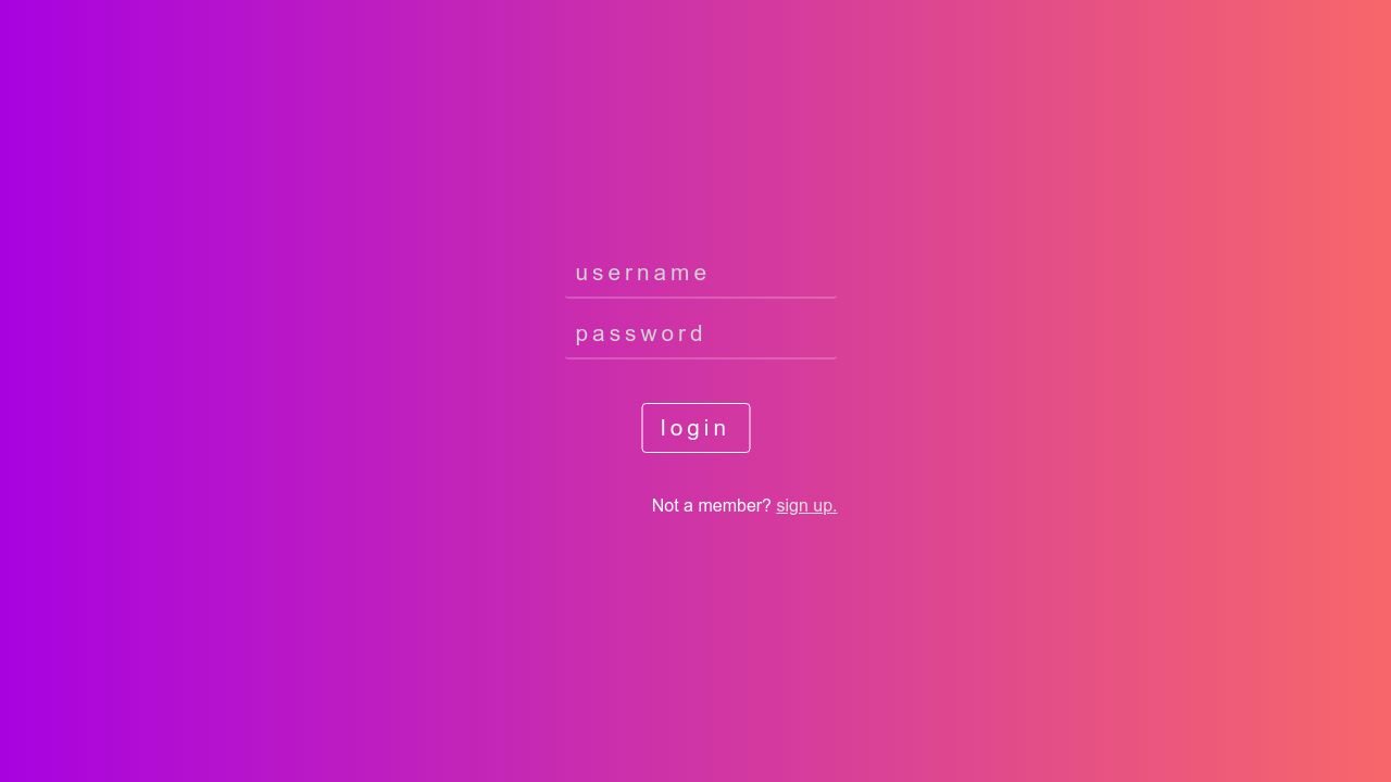 Gradient background login page