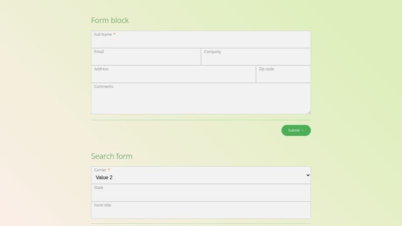 Infield Top Aligned Form Elements