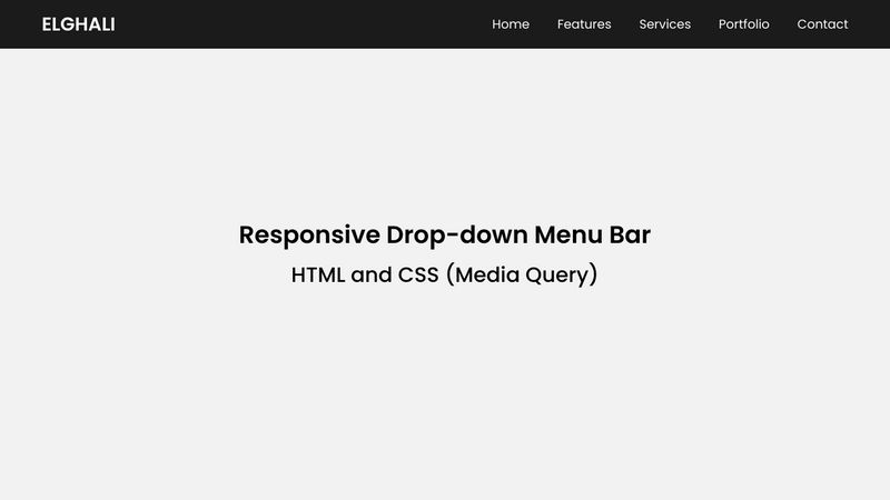 Responsive Drop-down Menu Bar using HTML & CSS