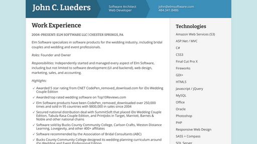 John Lueders Resume - Script Codes